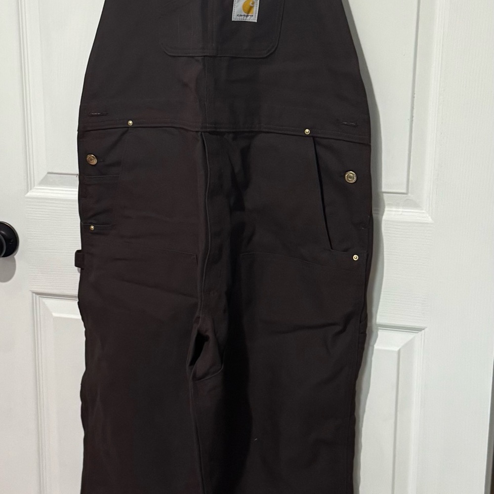 Carhartt Dark Brown Bib Overalls - Picture 2 of 10